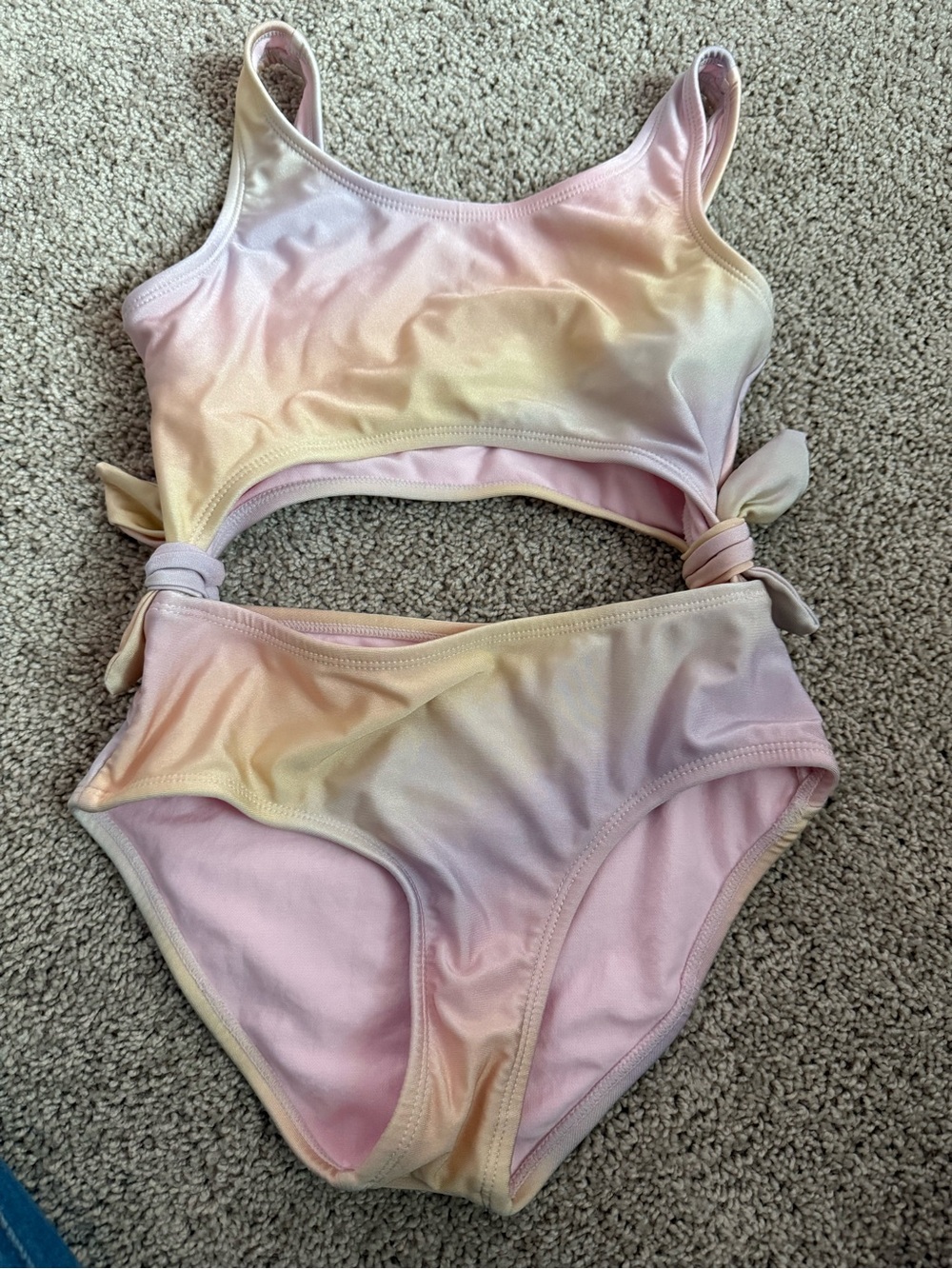 GB girls Pastel Pink Yellow Ombre Two-Piece Swimsuit